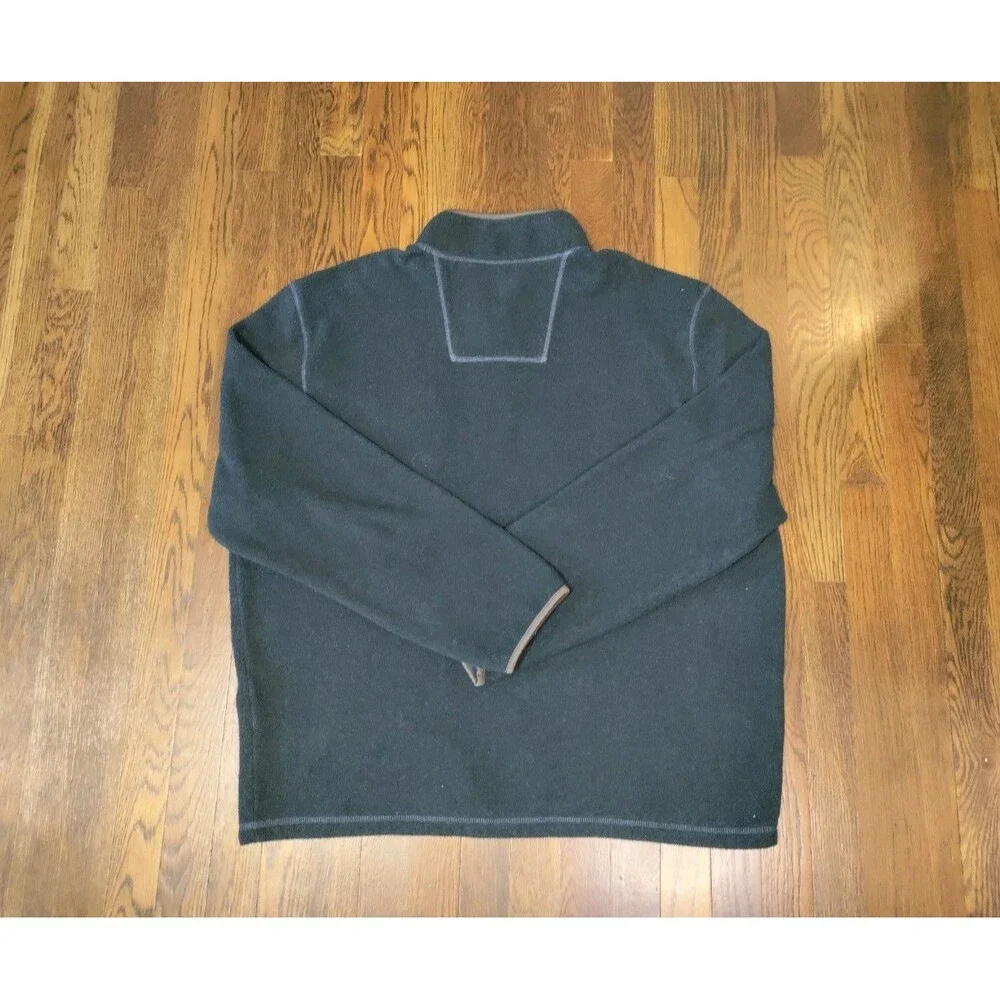 G.H. Bass & Co Explorer Mens 1/4 Zip Fleece Size 2XL Navy Blue Zipper Pocket EUC